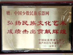 少数民族乐器网获中国民管会葫芦丝巴乌专业委员会授牌嘉奖